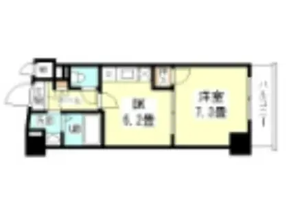 ラブリーガーデンビュー(1DK/3階)の間取り写真