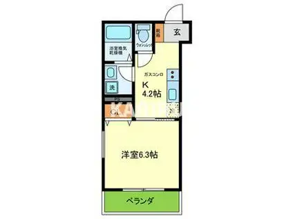 PROSPER COURT 緑橋(1K/3階)の間取り写真