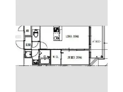 ALIVIS都島通(1LDK/1階)の間取り写真