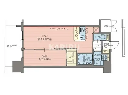 プレジオ梅田(1LDK/9階)の間取り写真