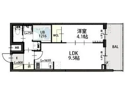 GRAND LUCE(1LDK/5階)の間取り写真