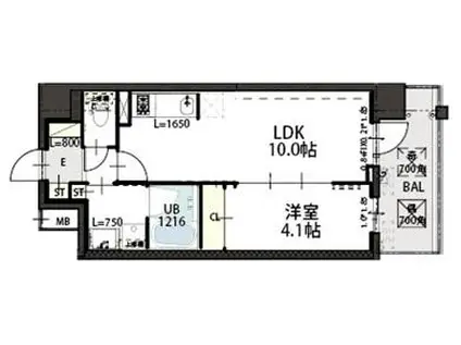 GRAND LUCE(1LDK/5階)の間取り写真