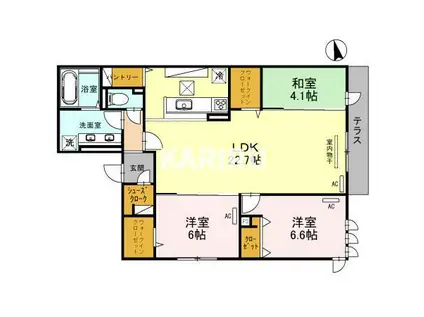 クラシスト東中本(3LDK/1階)の間取り写真