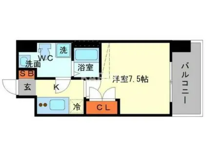 TS SQUARE大阪城(1K/7階)の間取り写真