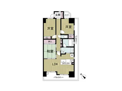レジディア都島Ⅱ(3LDK/8階)の間取り写真