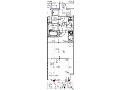 ARCA九条(1DK/2階)の間取り写真