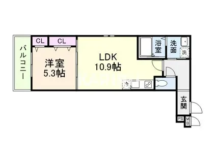 フジパレス リュクス(1LDK/2階)の間取り写真