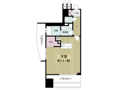 エスティメゾン京橋(ワンルーム/12階)の間取り写真