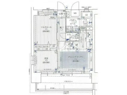 エステムプラザ京橋IIIリベルタ(2DK/10階)の間取り写真