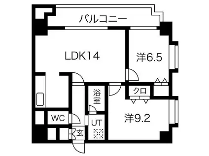 クラウディア野江(2LDK/4階)の間取り写真