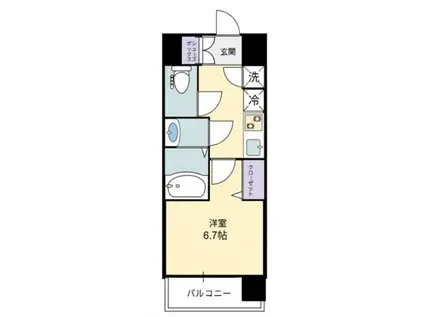 レジュールアッシュザパークロント(1K/10階)の間取り写真