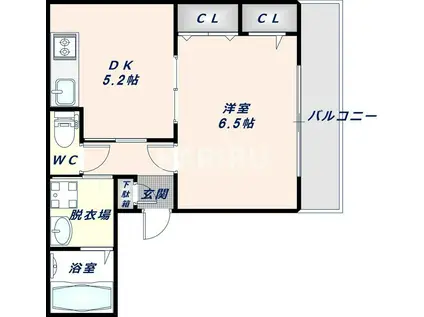 シエークル鴫野(1DK/1階)の間取り写真