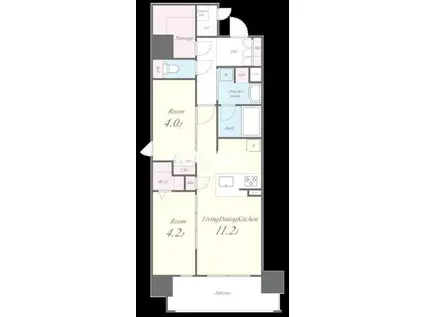 セイワパレス本町東(2LDK/2階)の間取り写真