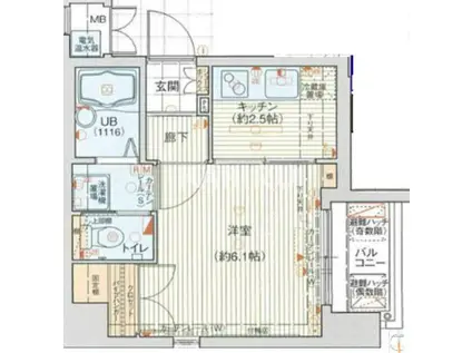 エスライズ都島(1K/3階)の間取り写真