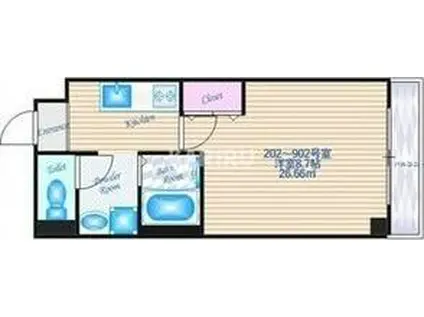 ボヌール鶴見(1K/5階)の間取り写真