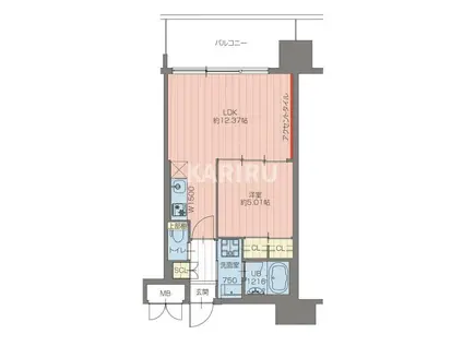 プレジオ三国EURO(1LDK/10階)の間取り写真