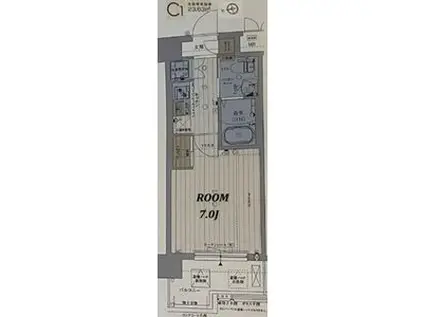 ファーストフィオーレ京橋パークフロント(1K/7階)の間取り写真