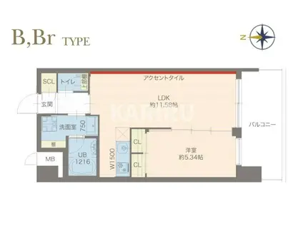 プレジオ城東(1LDK/2階)の間取り写真