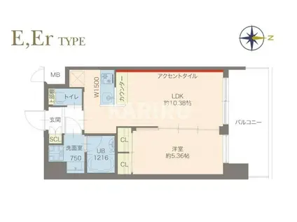 プレジオ城東(1LDK/2階)の間取り写真