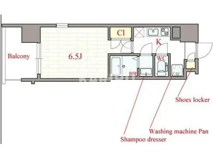 VIA LATTEA(1K/3階)の間取り写真