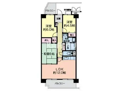 フォレスタ高殿(3LDK/9階)の間取り写真