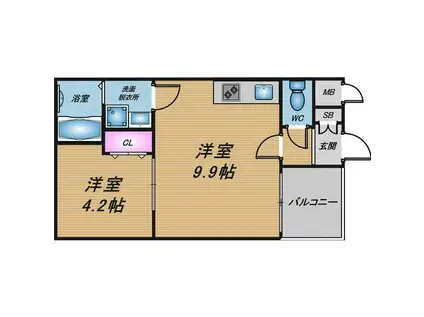 MARK VILLA 放出(1LDK/3階)の間取り写真