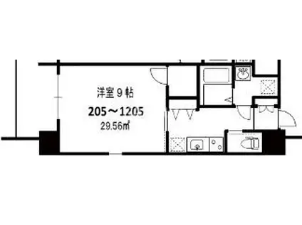 フォレストグレイス 滝井駅前Ⅰ(1K/2階)の間取り写真