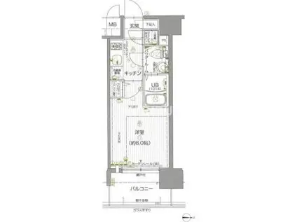 エスリード桜ノ宮レジデンス(1K/4階)の間取り写真