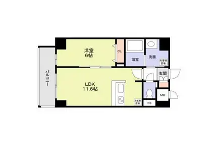 AVENIR 新深江(1LDK/1階)の間取り写真