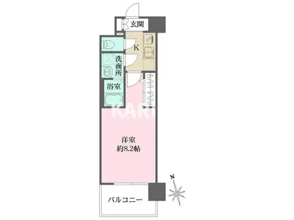 リヴェント玉造(1K/5階)の間取り写真