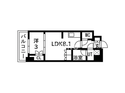 ウエリスアーバン守口(1LDK/2階)の間取り写真