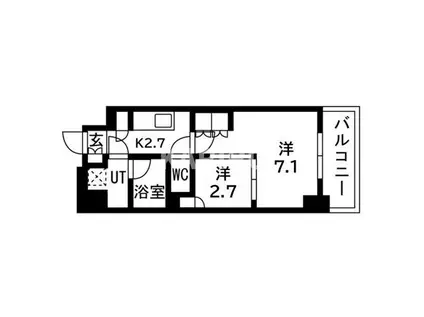 ウエリスアーバン守口(2K/10階)の間取り写真