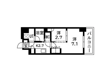 ウエリスアーバン守口(2K/10階)の間取り写真