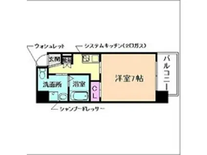 SAKRAS城(1K/7階)の間取り写真