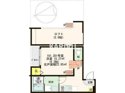 メゾン ベル フルール(1K/1階)の間取り写真