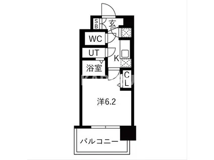 レジュールアッシュ緑橋駅前(1K/2階)の間取り写真