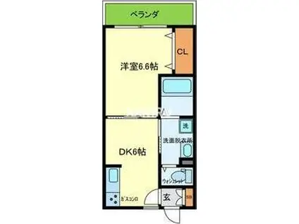 STABLE SHOJIHIGASHI(1DK/3階)の間取り写真