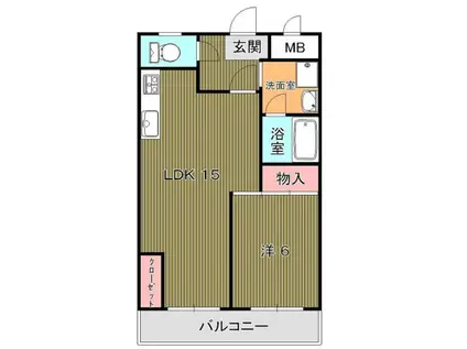 メゾンソフィール(1LDK/2階)の間取り写真