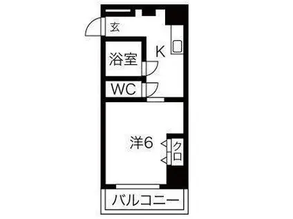千林ロイヤルハイツ(ワンルーム/6階)の間取り写真