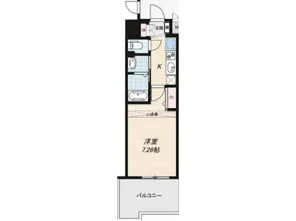 LUXE門真(1K/8階)の間取り写真