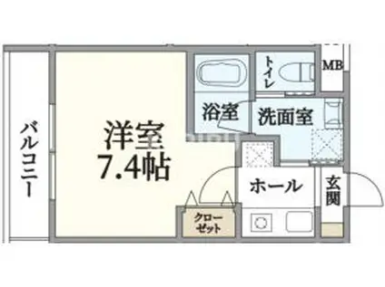 AILE京橋(1K/2階)の間取り写真