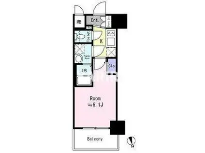 エスリード難波AGREA(1K/9階)の間取り写真