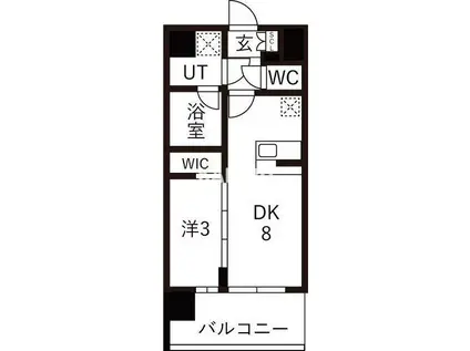 エスリードレジデンス玉造ザ・イースト(1LDK/2階)の間取り写真