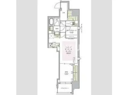 アーバネックス堺筋本町(1LDK/10階)の間取り写真