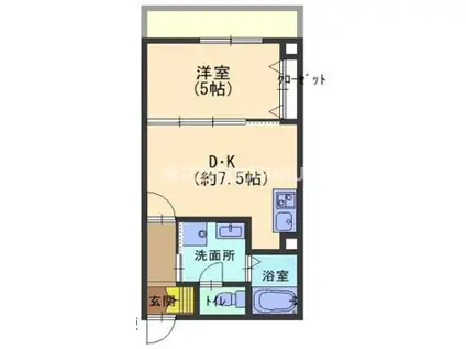 VILLETTA新森公園(1DK/3階)の間取り写真