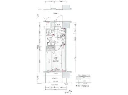 エスリード 京橋ステーションプラザ(1K/10階)の間取り写真