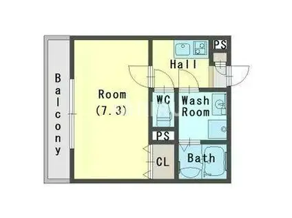 エステイトE森ノ宮(1K/1階)の間取り写真