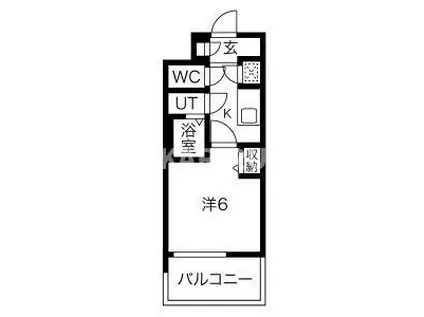 レジュールアッシュOSAKA新深江(1K/12階)の間取り写真