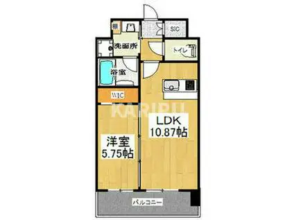 プレジオ内代(1LDK/2階)の間取り写真