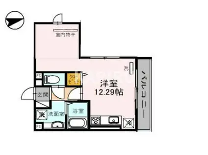 ドゥソレイユ(ワンルーム/2階)の間取り写真